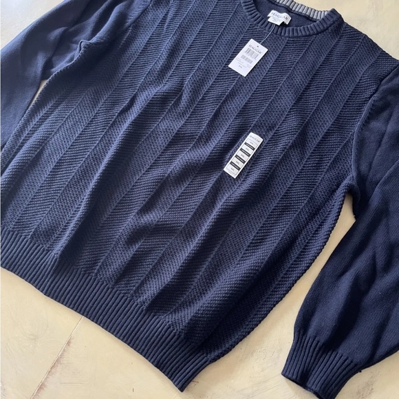 NWT Haggar Mens Navy Blue Sz XXL Pullover Sweater Crew Neck Very Nice - Picture 3 of 8